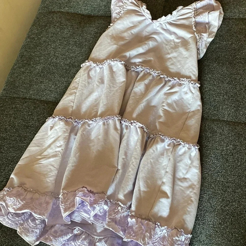 sundays Lavender Ruffle Sleeve Dress size S - Picture 2 of 5